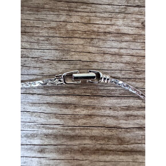 Authentic Swarovski Pavé Crystal Curved Bar Necklace – Rhodium Plated, Swan Logo - Picture 6 of 8